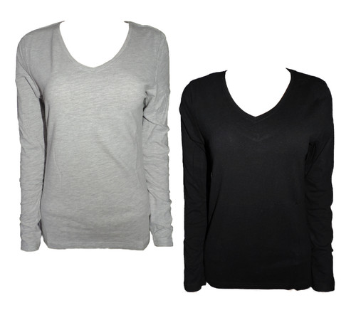 Damen basic shirt 2er - damen,