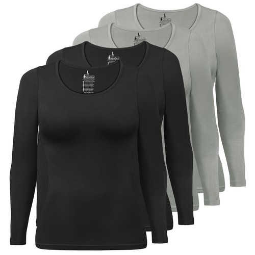 Damen langarmshirt 4er set - damen,