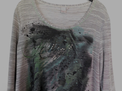 Shirt graumeliert grün