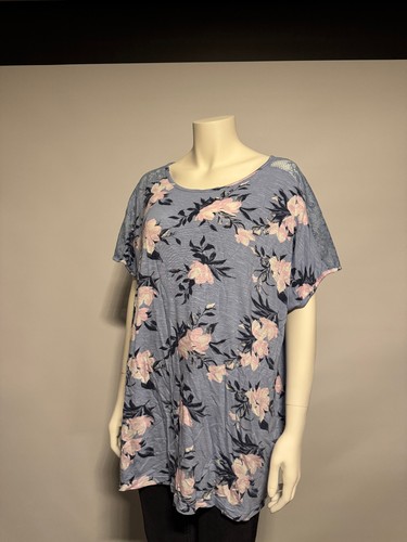 Damen shirt blau grau rosa - damen, grau,